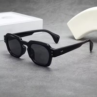 Nouvelles Lunettes de Soleil Carrées Faceory pour Femmes, Verres Transparents Effet Océan, Protection UV400, Lunettes de Soleil Punk à Rivets pour Hommes