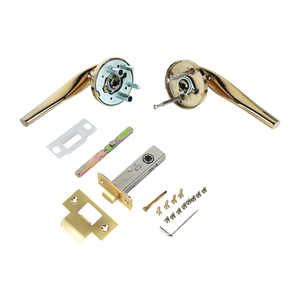 רב מכר זהב אנטי-חלודה פרטיות דלת דלת ידית נעילה להגדיר ידית דלת חדר אמבטיה עם מנעול - Product Image 4