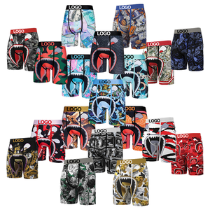Best-selling Design Mens <strong>Polyester</strong> Spandex Underwear Printed Shorts High Quality Custom Log Underwear for Men Plus Size <strong>Boxers</strong> - Product Image 3