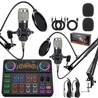 Carte son V8S Live Sound Card BM800 avec micro cantilever dédié pour podcast mobile, batterie 300-500 mAh