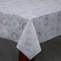 Nappe de Table en PVC au motif Floral, ajourée, pour chambre à coucher, 1 pièce