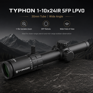 กล้องเล็งแบบส่องทางไกล TYPHON 1-10x 24 มม. SFP LPVO แบบกันน้ำ กันกระแทก เคลือบมัลติโค้ทเต็มรูปแบบ กระจกสลักลาย สำหรับยุทธวิธี - Product Image 1