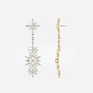New Best selling 11.12Ct Marquise Diamond Drop Earrings_ 14K Gold Bridal Chandelier - Product Image 5