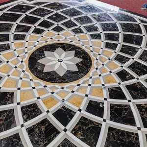 Diseño de Alfombra de Panel de Mármol Moderno de Alta Calidad Personalizado, Incrustaciones de Latón, Medallón de Piso con Chorro de Agua, Mosaico de Piedra, Precio Bajo - Product Image 5