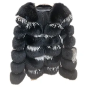 oem customized Plus Size Women Wholesale Factory Fox Fur Jacket High Quality Fashion Ladies Windproof Real Fox Fur coat