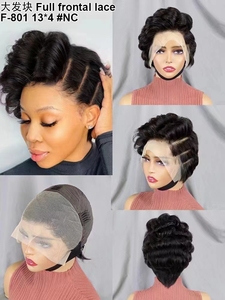 LetsFly 2023 NOUVEAU 13x4 Lace <span class=keywords><strong>Pixie</strong></span> Cut Perruque Loose Human Hair Short Cut Perruque Noir Summer Hairstyle pour les femmes noires - Product Image 2