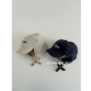 Casquette de baseball en velours côtelé avec doublure en polaire, chapeau unisexe automne-hiver pour couple, design bec de canard amincissant le visage - Product Image 1
