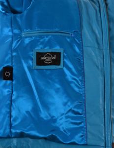 Blouson en cuir Nappa bleu électrique 100 % véritable personnalisé pour homme avec capuche, doublure chaude, marque privée, OEM, tendance hiver, vêtement d'extérieur - Product Image 6