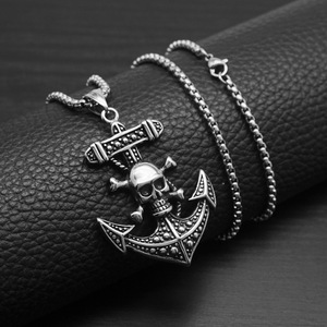 Viking Neo <span class=keywords><strong>Skeleton</strong></span> Hip Hop <span class=keywords><strong>Punk</strong></span> Chống Không Làm xỉn Không Thấm Nước Thép Không Gỉ Đồ Trang Sức Thời Trang Dây Chuyền Mặt Dây Chuyền Nam Bán Buôn - Product Image 4