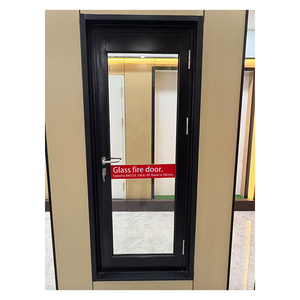 Fabricación en China, <span class=keywords><strong>puerta</strong></span> de vidrio resistente al fuego de acero de 1 hora comercial, <span class=keywords><strong>puerta</strong></span> de vidrio contra incendios de Metal hueco con <span class=keywords><strong>barra</strong></span> de pánico listada por UL para Hotel - Product Image 1