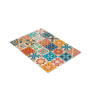 Alfombra de baño rectangular antideslizante con diseño de drenaje para baño con patrones geométricos, lavable a máquina - Product Image 2