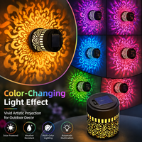 Lampe murale solaire en métal pour extérieur, projection d'ombres florales, lampe décorative de jardin LED