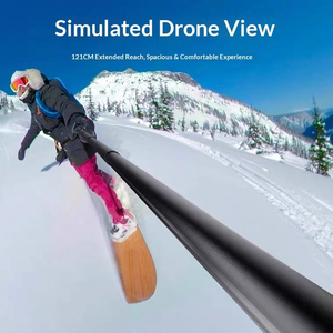 Perche à selfie extensible en aluminium réglable de 120 cm pour GoPro Hero/<span class=keywords><strong>DJI</strong></span> Osmo/Insta360 pour le ski, le surf, les vlogs en plein air - Product Image 2