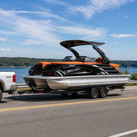 Bateau ponton de luxe S-22A, directement de l'usine, coque en aluminium, sièges personnalisés, console, écran, pêche, moteur hors-bord 200 CV, 12 personnes