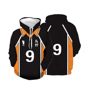 Livraison gratuite, sweat-shirts à capuche Haikyuu pour hommes, anime japonais, streetwear, Harajuku, <span class=keywords><strong>Karasuno</strong></span> Fly High, imprimé 3D, col roulé, blanc - Product Image 4
