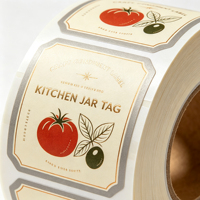 Étiquettes personnalisées vintage imperméables anti-UV pour pots à condiments, autocollantes, avec illustration tomate et olive, pour cuisine, aliments, verre