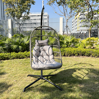 Chaise balançoire de patio de livraison d'usine chaises d'oeufs en rotin tissé pliant chaise suspendue de balançoire d'oeuf pour la salle de sport et le parc