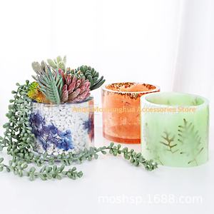 Molde Redondo de Silicona <span class=keywords><strong>para</strong></span> <span class=keywords><strong>Resina</strong></span> <span class=keywords><strong>Epoxi</strong></span>, Apto <span class=keywords><strong>para</strong></span> Microondas, <span class=keywords><strong>para</strong></span> Macetas, Posavasos, Plantas Suculentas - Product Image 2