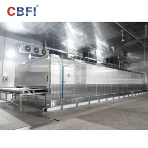Iqf Freezer terowongan otomatis 500-3000kg/jam untuk pangsit