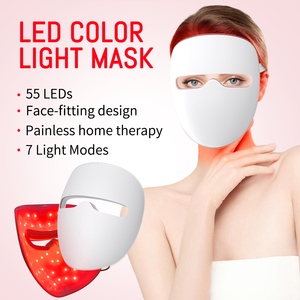 Masker terapi lampu merah LED kelas medis nirkabel, 7 warna inframerah wajah untuk wajah hidung AS untuk klinik Spas Reseller ramah - Product Image 5