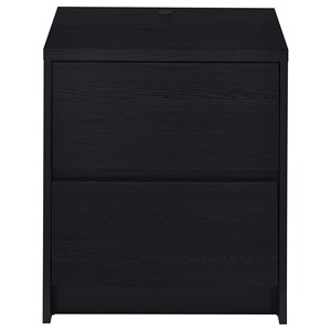 Geary Black 2-<b>drawer</b> Nightstand With Led Lights And Usb Ports <b>For</b> Bedroom <b>Storage</b> - Product Image 4