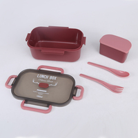Nouvelle conception : Boîte à lunch pour étudiants et gobelet de voyage pour café, ensemble boîte à lunch et bouteille pour enfants d'école 1000ml + 500ml