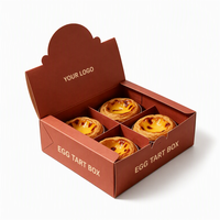 Boîte à tartelettes en carton alimentaire personnalisable avec logo, avec séparateurs et fenêtre, pour pâtisseries, desserts, emballage à emporter, vente en gros