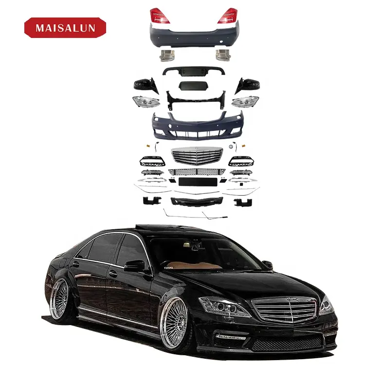 Car accessories wholesale old upgrade to New model front/rear bumper grille body kit for BENZ S class W221 S65 AMG 07-13 YEAR