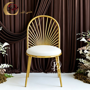 Silla de Comedor de Acero Inoxidable Dorado y Terciopelo para Banquetes de Boda, Estilo Contemporáneo, Romántico y Elegante, para Uso en Interiores y Exteriores, Comercial, para Hoteles - Product Image 3