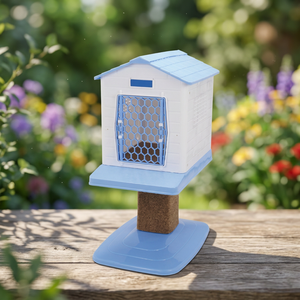 862-A ACEPET Plastic Animal Pattern Button Closure Windproof Outdoor Cat <b>House</b> with <b>Play</b> Scratching Area Made in Taiwan - Product Image 2