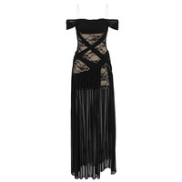 Robe en maille ajourée en gros, robe à épaules dénudées, logo personnalisé, robe élégante et tendance, directement de l'usine