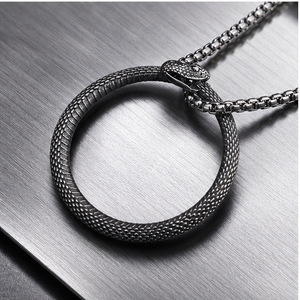 Yunnique – collier avec pendentif serpent, design Ouroboros, alliage de cuivre, bijoux cadeau unisexe, 3x60cm - Product Image 1