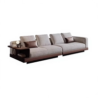 Canapé de salon contemporain en tissu de lin respirant blanc crème, 3/4 places, en bois massif, écologique, à rangée droite, style luxe léger