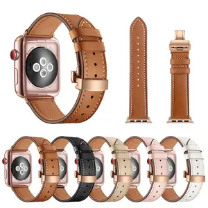 卸売時計バンドApple Watch革蝶のバックルストラップiwatch6リストバンド44ミリメートル40ミリメートル