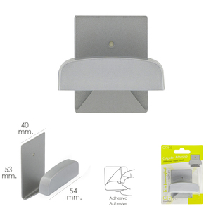 Gancio adesivo, acciaio inossidabile, grigio - Product Image 2