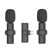 Mikrofon Lavalier Nirkabel Mini yang Dapat Dipakai dengan Klip Kerah untuk Studio, Gaming, Siaran Langsung, Tipe-C PC Mic