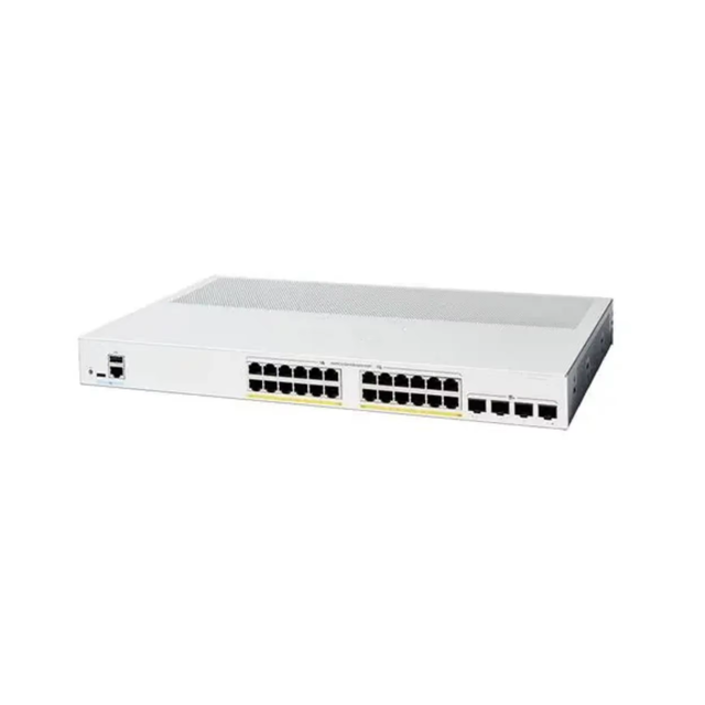 C1200-24T-4G 24-Port Gigabit Layer3 PoE SNMP QoS Stackable VLAN Support 4x SFP Uplink Fanless Silent Office Network Switch