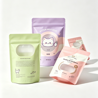 Sachet Doypack en aluminium haute barrière pour aliments pour animaux de compagnie, imprimé sur mesure, avec fermeture Ziplock, pour aliments secs et friandises lyophilisées