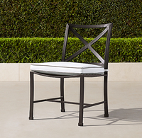 Meubles de patio design forgé, ensemble de chaises avec accoudoir latéral, table à manger, extérieur, aluminium
