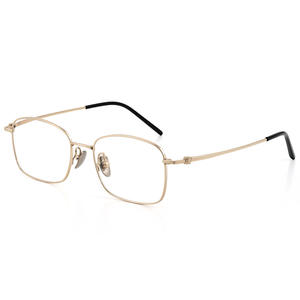 Montures de lunettes rectangulaires Danyang 22099 en titane pur léger pour hommes, monture dorée, verres PC - Product Image 1