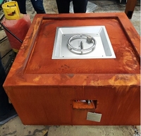 Bonne qualité Weathering Steel Outdoor Decor Gas Burning Fire Table Prix