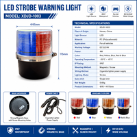 Universell Passende Mini-LED-PC IP67-Zertifizierte Warnleuchte Stroboskop-Beacon Gelb-Rot Notfall-Blinklicht mit Magnetfuß für Auto SUV Van