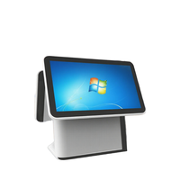 SANDU Q815 Caisse enregistreuse POS pour restauration rapide 15 pouces à double écran, système pour salon de beauté avec écran tactile unique, Intel I5, Wi-Fi 6, Bluetooth 5.2