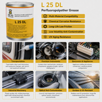 Graisse PFPE L25DL, sans danger pour le plastique, anti-fissuration, -40~260°C ℃   Sans silicone, anti-UV, résistant à l'eau pour les pièces de l'objectif de la caméra de porte de train