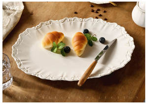 Vaisselle en céramique blanche de qualité alimentaire résistante à la chaleur, taille personnalisée en usine, assiettes de service pour le dîner - Product Image 5