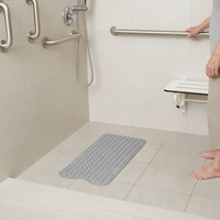 Tapis de bain OEM d'usine, lavables en machine, avec trous de drainage et ventouses pour sol de salle de bain, pour personnes âgées