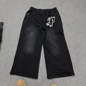 Pantalones Deportivos Casuales de Cintura Media para Hombre, Personalizados, 100% Algodón, con Bordado Chenille, Felpa, Lavado Ácido, Estilo Urbano - Product Image 1