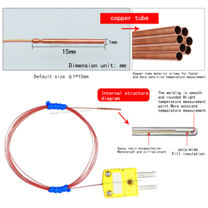 K/T/J Type Ultra-thin <strong>Probe</strong> for <strong>Temperature</strong> Measurement in Small Spaces, Wire <strong>Temperature</strong> Sensor, Waterproof and Oil-proof <strong>Probe</strong> - Product Image 3