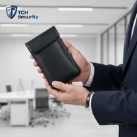 Sac Faraday pour téléphone noir de qualité militaire TCHsecurity D1 |   Protection anti-piratage, blocage du signal, protection RFID |   Gouvernement spécialisé