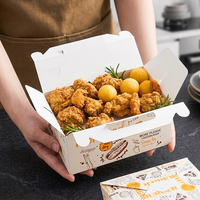 Boîte d'emballage en papier de qualité supérieure pour frites, poulet frit, hot-dogs, hamburgers, avec logo personnalisé, écologique, pour la restauration rapide à emporter